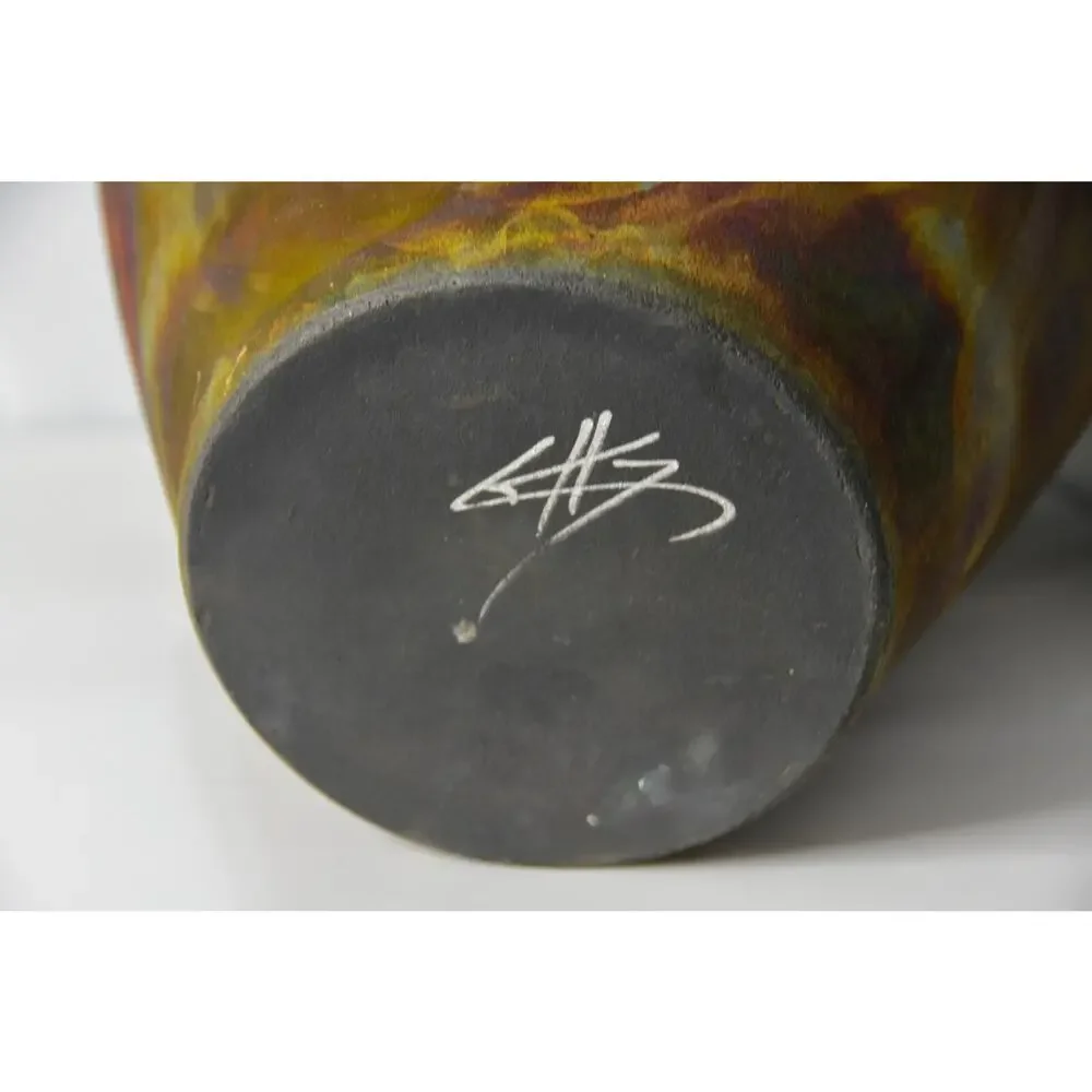Contemporary R. Kevin Kelley Raku Studio Art Boho Organic Modern Earthenware